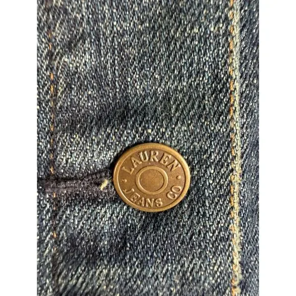 Ralph Lauren Denim Jean Jacket Size Medium Detachable Faux Fur Collar - Picture 4 of 5